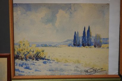 FOURNEL GROUSSIEU
Trois aquarelle, 