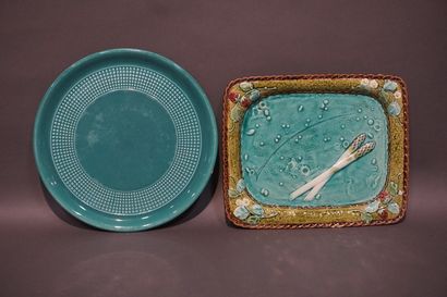 Lunéville earthenware asparagus dish (restored,...