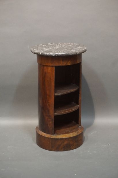 19th-century mahogany and dark grey marble...