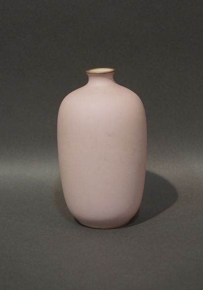 Pink porcelain vase by Tharaud in Limoges,...