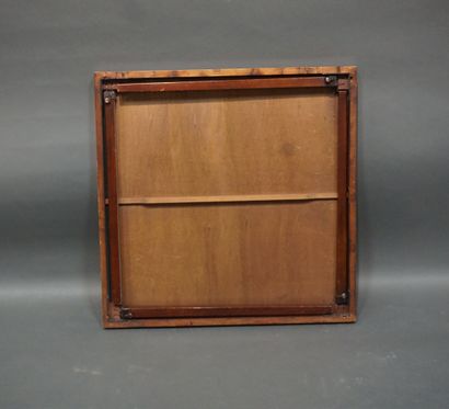 Folding game table in wood and worn green...