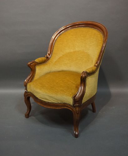 Louis XV-style mahogany bergère lined with...