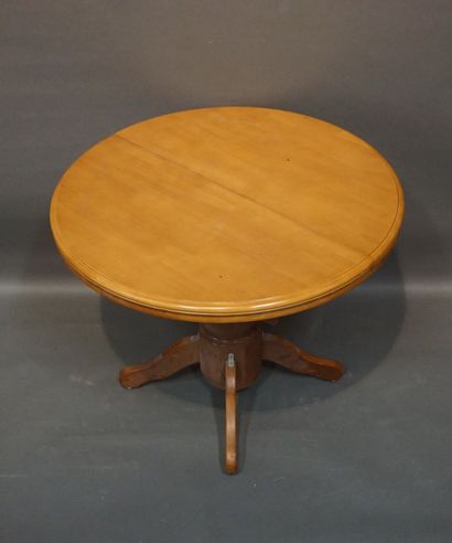 Round dining table with extension leaves...