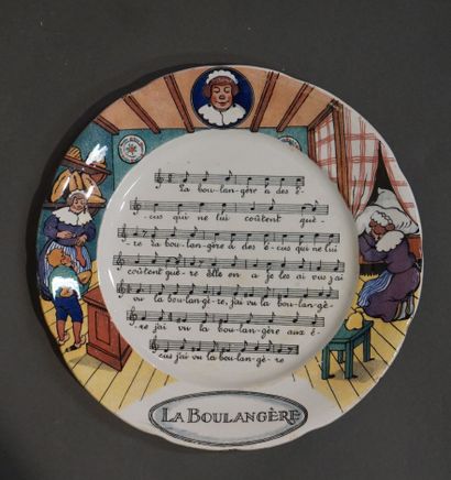 Eleven Sarreguemines earthenware plates 