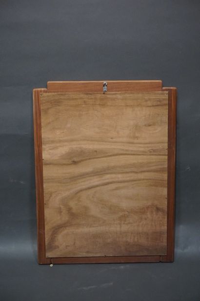 Modern glass with wooden frame. 90x68 cm
