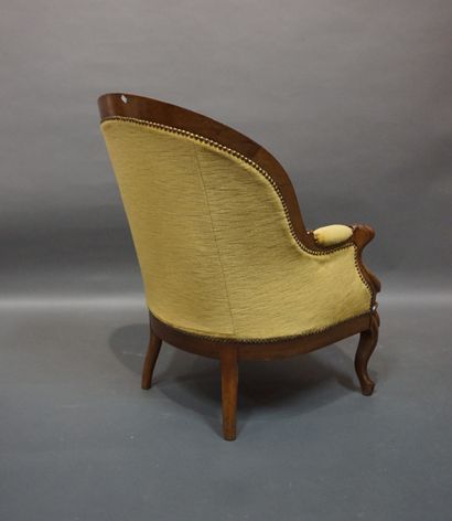 Louis XV-style mahogany bergère lined with...