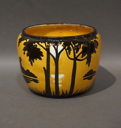 Orchies France earthenware cache-pot with...