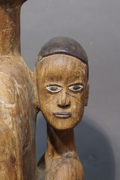 Large African statue in carved wood 