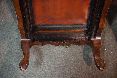 Asian coffee table in brown lacquered wood...