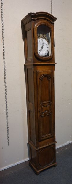 Parquet clock in moulded wood. 227x44x30...