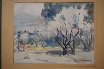 FOURNEL GROUSSIEU
Trois aquarelle, 