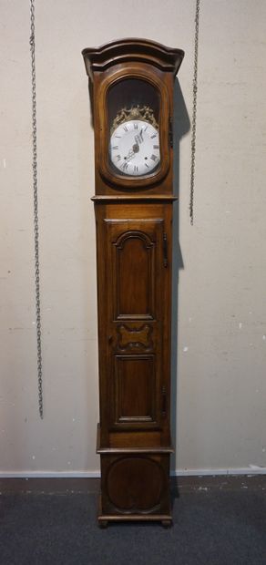 Parquet clock in moulded wood. 227x44x30...