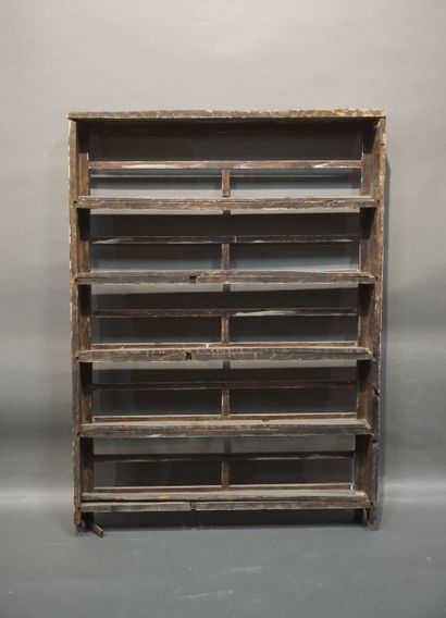 Dresser unit, upper part, in grey lacquered...