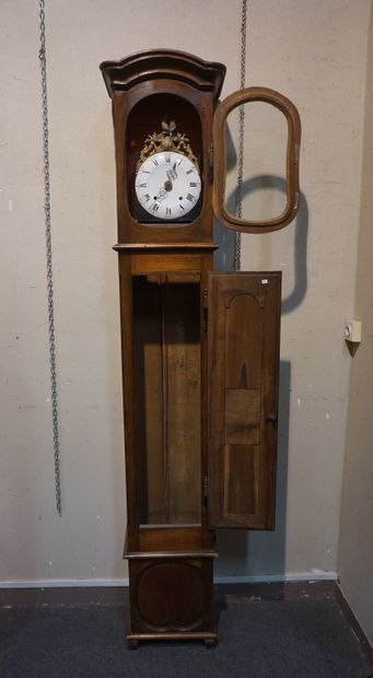 Parquet clock in moulded wood. 227x44x30...