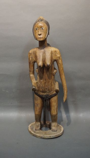 Large African statue in carved wood 