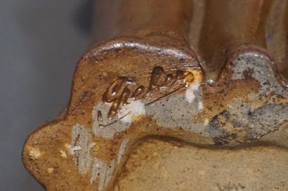GREBER
Flacon à liqueur en céramique brune:...