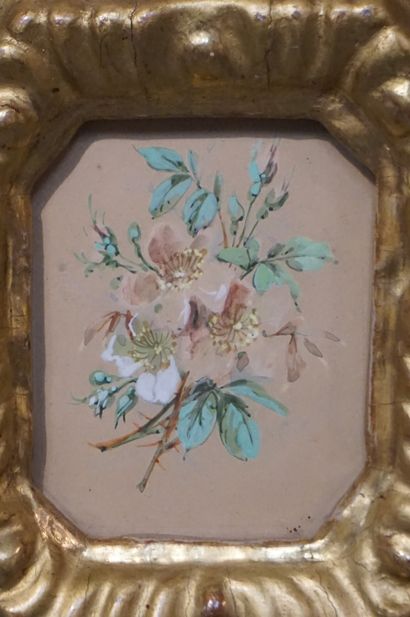 Cadre en bois sculpté et doré orné d'une...