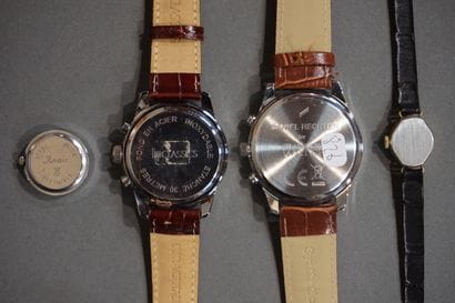 Quatre montres en acier Anaïs, Lip, Daniel...