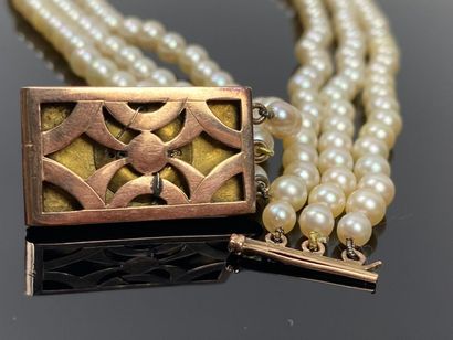 Collier de perles de culture en chute, à...