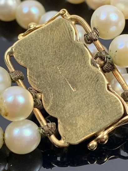 Collier de perles de culture à trois rangs,...
