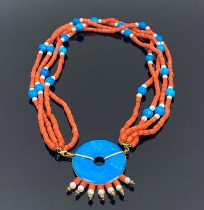 Collier d'inspiration mexicaine en perles...