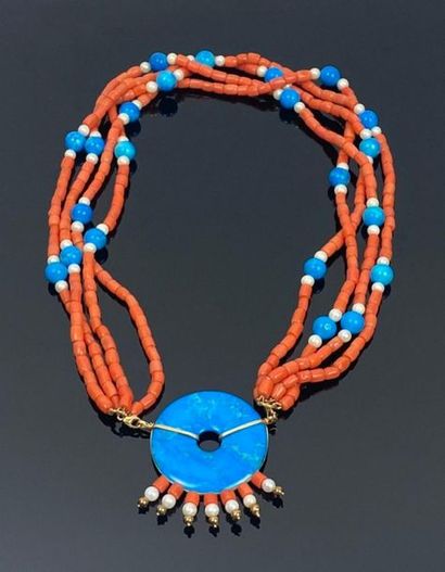 Collier d'inspiration mexicaine en perles...