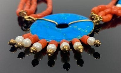 Collier d'inspiration mexicaine en perles...