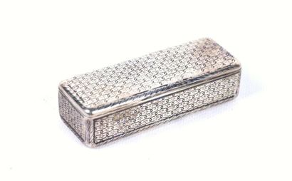 Boîte à tabac en argent, l'intérieur vermeillé,...