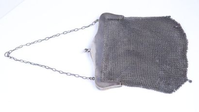 Sac de bal en argent, monture Art Nouveau...