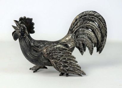 Coq en argent.

L_16,8 cm.

153 grammes,...