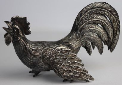 Coq en argent.

L_16,8 cm.

153 grammes,...