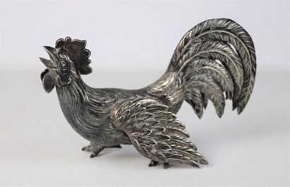 Coq en argent.

L_16,8 cm.

153 grammes,...
