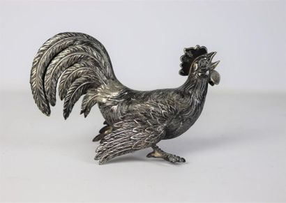 Coq en argent.

L_16,8 cm.

153 grammes,...