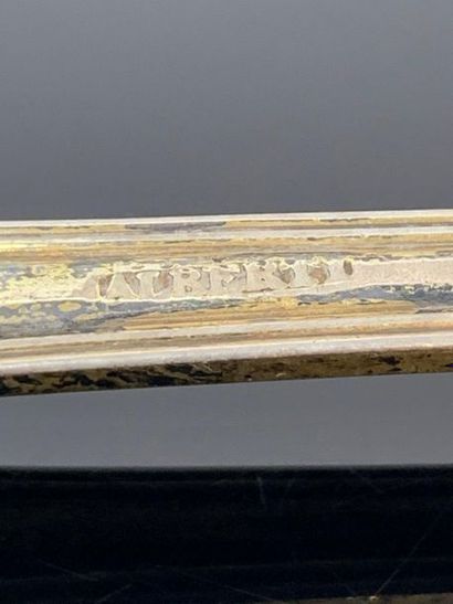 Cuillère à saupoudrer en vermeil ajouré et...