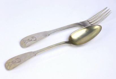 Partie de ménagère en argent anciennement...