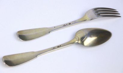 Partie de ménagère en argent anciennement...