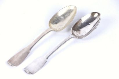Cuillère de table en argent, modèle uniplat,...