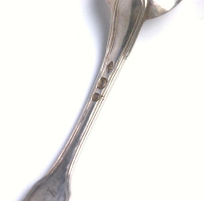 Ensemble de douze cuillères à café en argent,...