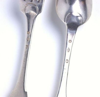 Partie de ménagère en argent, modèle uniplat,...