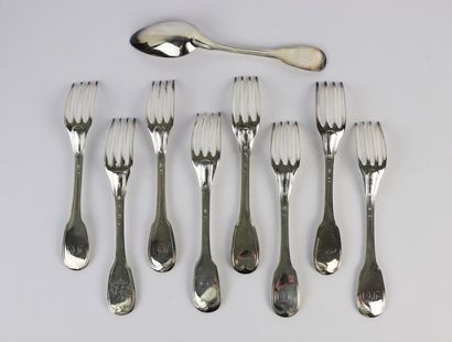 Ensemble de six fourchettes et une cuillère...