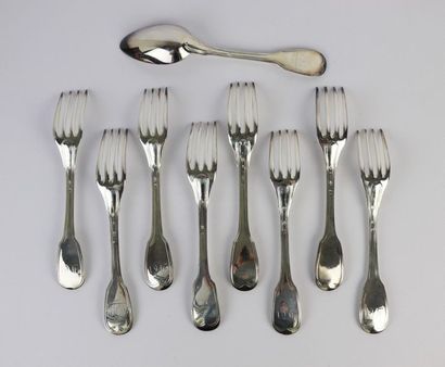 Ensemble de six fourchettes et une cuillère...