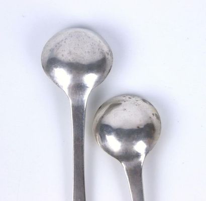 Paire de pelles à moutarde en argent, modèle...