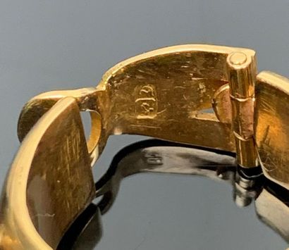 Paire de clips d'oreilles en or jaune et...