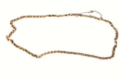Collier en or jaune à maillons en S brillants,...