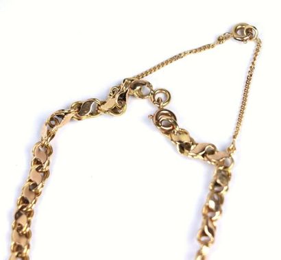 Collier en or jaune à maillons en S brillants,...