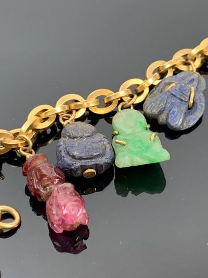 Bracelet en or jaune à mailles ovales entrelacées,...