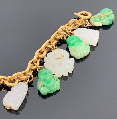 Bracelet en or jaune à mailles ovales entrelacées,...