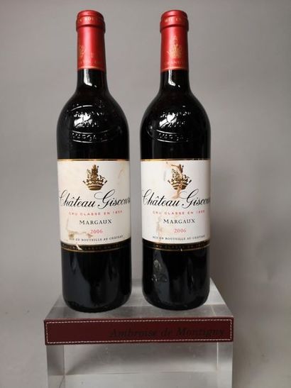 2 bottles CHÂTEAU GISCOURS - 3é Gcc Margaux,...