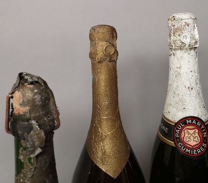 6 bottles CHAMPAGNES and WINES CHAMPENOISE...