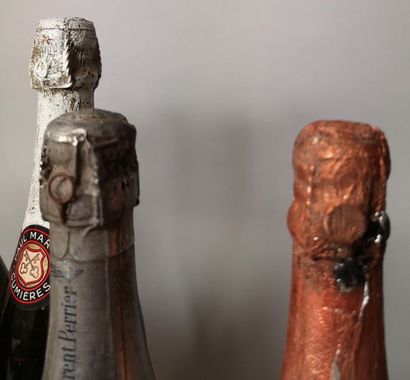 6 bottles CHAMPAGNES and WINES CHAMPENOISE...